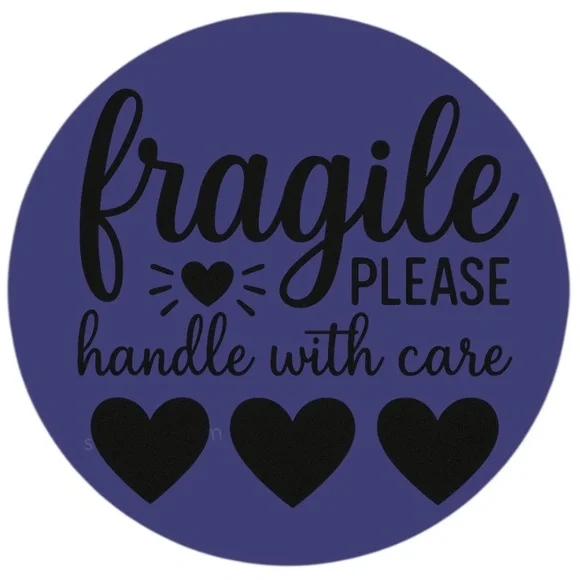 Fragile Handle With Care Stickers – 2" Round Labels – 100 PCS – 15 Color Options - Picture 3 of 15